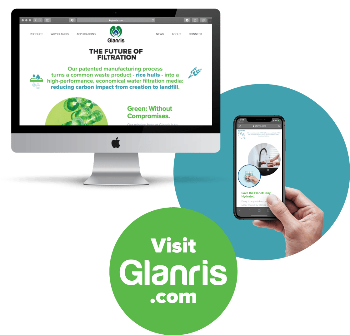 Glanris-com illustration of how our updated website looks on both mobile and desktop
